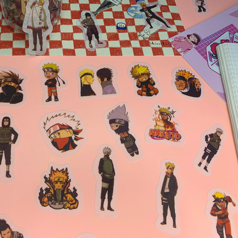 40 Japanese anime Naruto and paper hand account stickers Japanese and Korean style DIY decorative diary