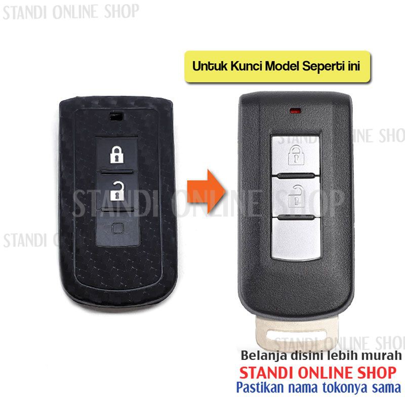 Kondom Kunci Silikon Carbon Remote Mitsubishi Xpander Pajero Sport