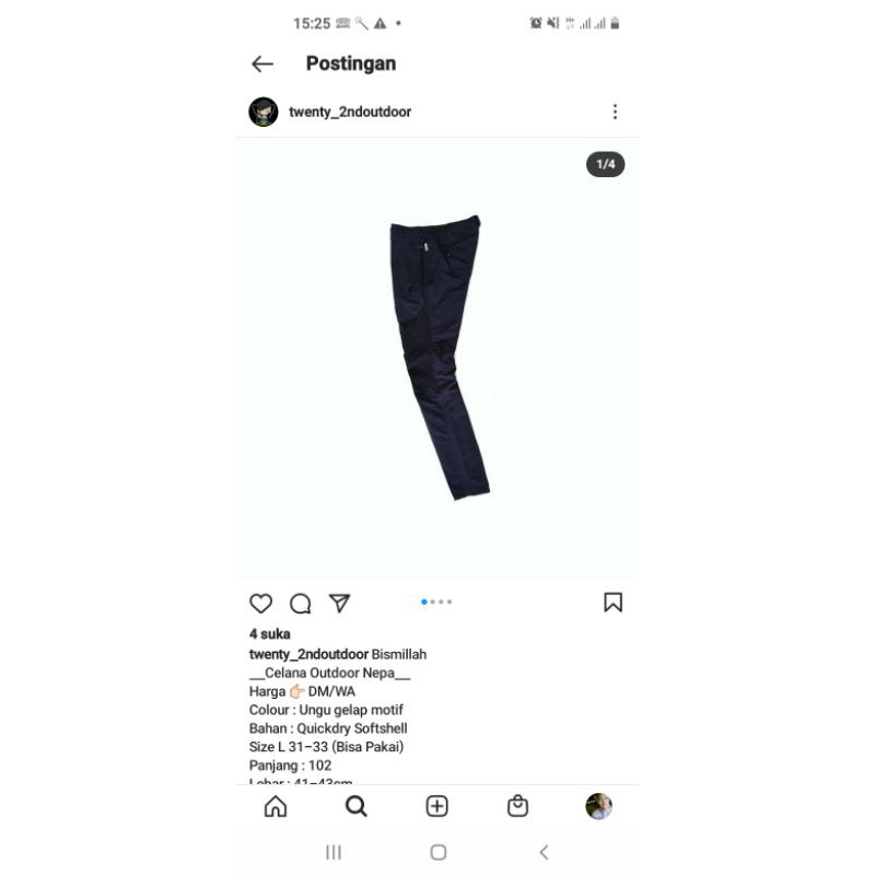 celana outdoor nepa second