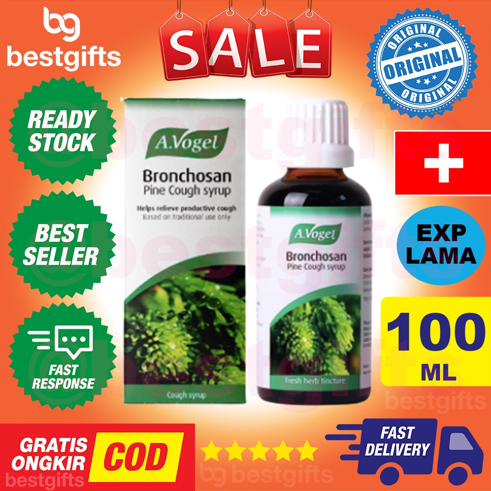 A VOGEL BRONCHOSAN PINE COUGH SYRUP MEREDAKAN GEJALA BATUK BERDAHAK IRITASI SAKIT TENGGOROKAN 100 ML