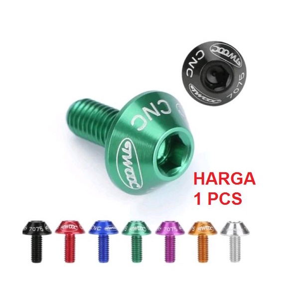 Baut Tempat Botol Twooc m5 x 12mm  Bolt For DUDUKAN Bottle Cage Minum Sepeda MTB Road Bike Sepeda Li