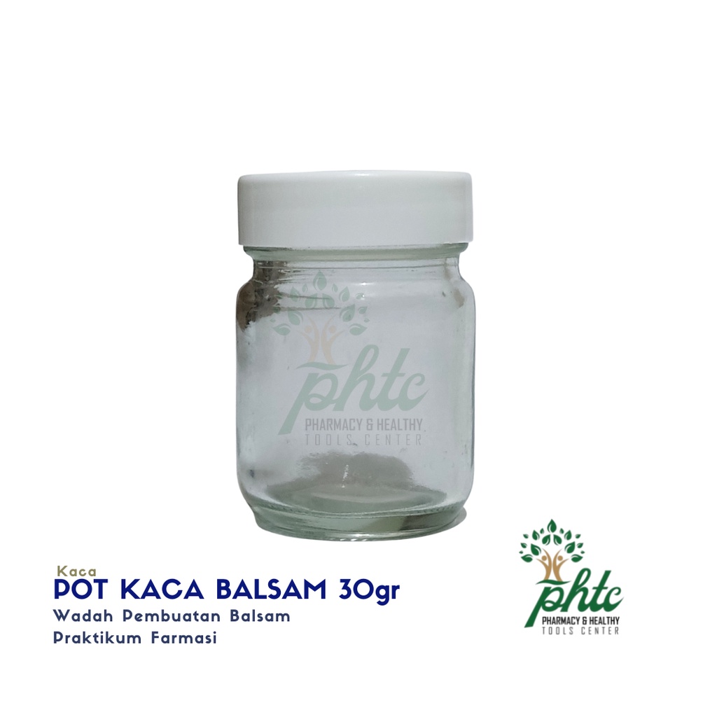 Pot Kaca Balsam 30gr Tutup Ulir