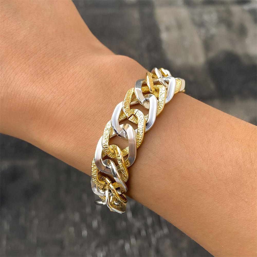 Lily Gelang Pulseras Mujer Wanita Pria Liontin Fashion Steampunk Hip Hop Kuba Chunky Rantai