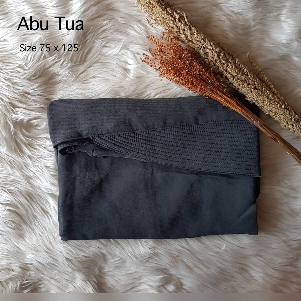 Hijab Jilbab Khimar Raudah Kancing-ABU TUA