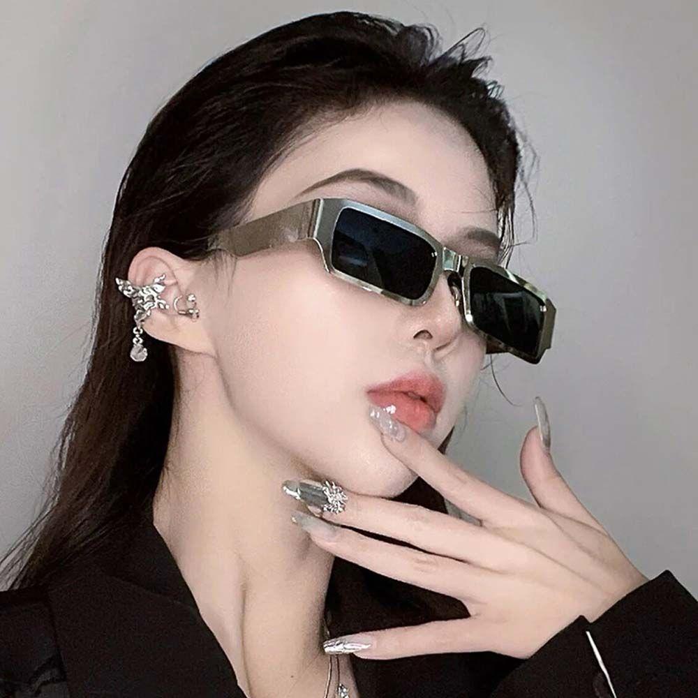 Mxbeauty Kacamata Persegi Panjang Merek Mewah Eropa Dan Amerika Hitam Klasik Bingkai Persegi Panjang Kacamata Matahari Gaya Korea Sunglasses