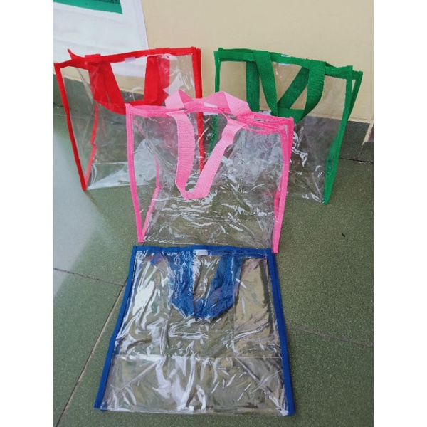 tas mika transparan tas plastik tas hampers goodie bag tas souvenir 25x15x25cm