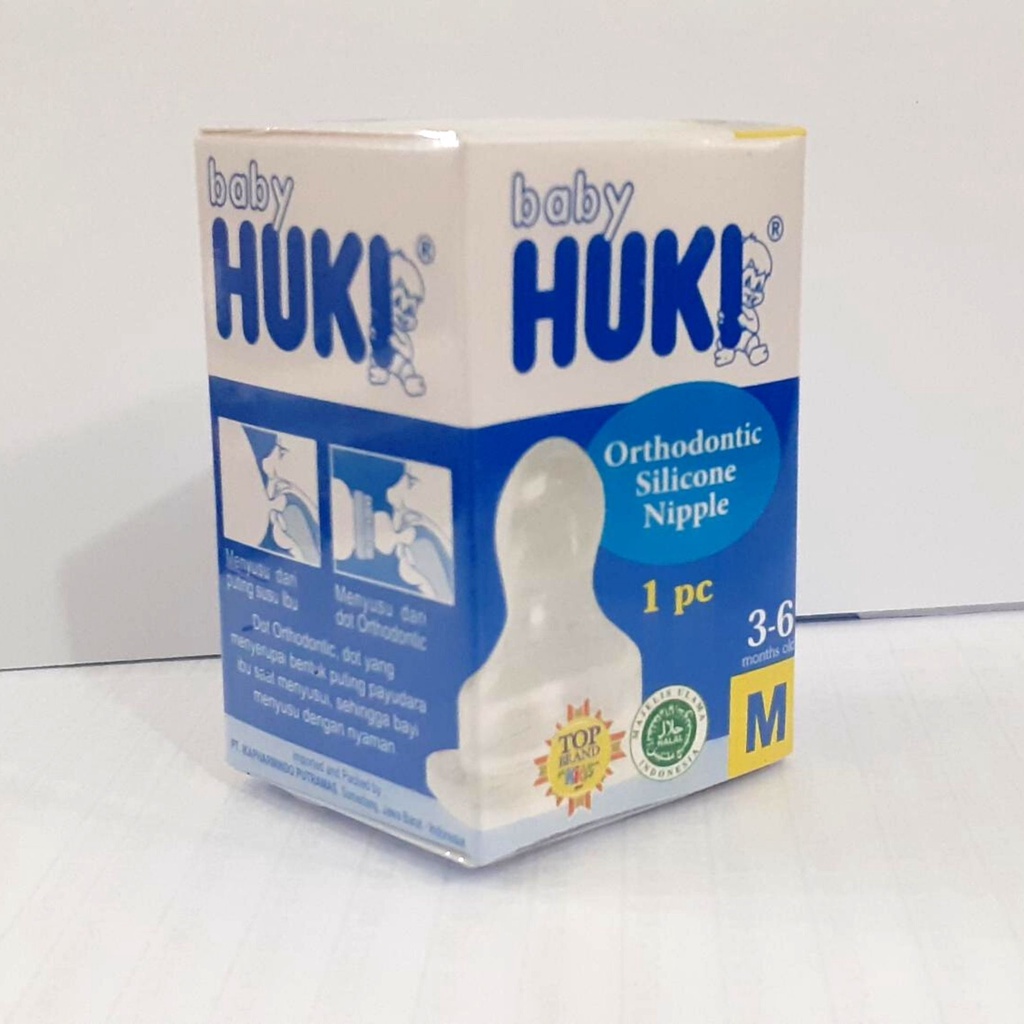 1pcs Dot GEPENG Baby HUKI Orthodontic Silicone Nipple Size S M L nipel empeng bayi Pengganti