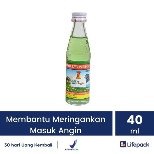 MINYAK KAYU PUTIH CAP AYAM 40 ML - Minyak Pereda Masuk Angin, Pusing, Mual, dan Gatal  - LIFEPACK-1 Botol