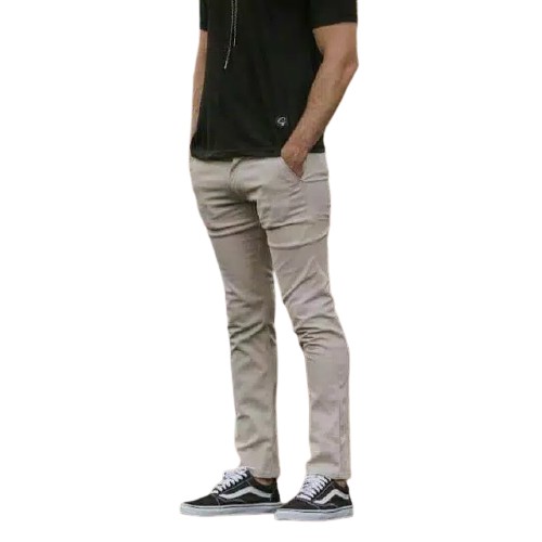 Celana Jumbo Chinos Panjang Pria Bahan Stretch Slimfit Abu Hitam Krem Mocca Cino Big Size 39 - 44