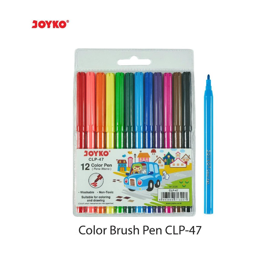 

Spidol Warna Joyko CLP-47 Washable Color Pen 12 Warna