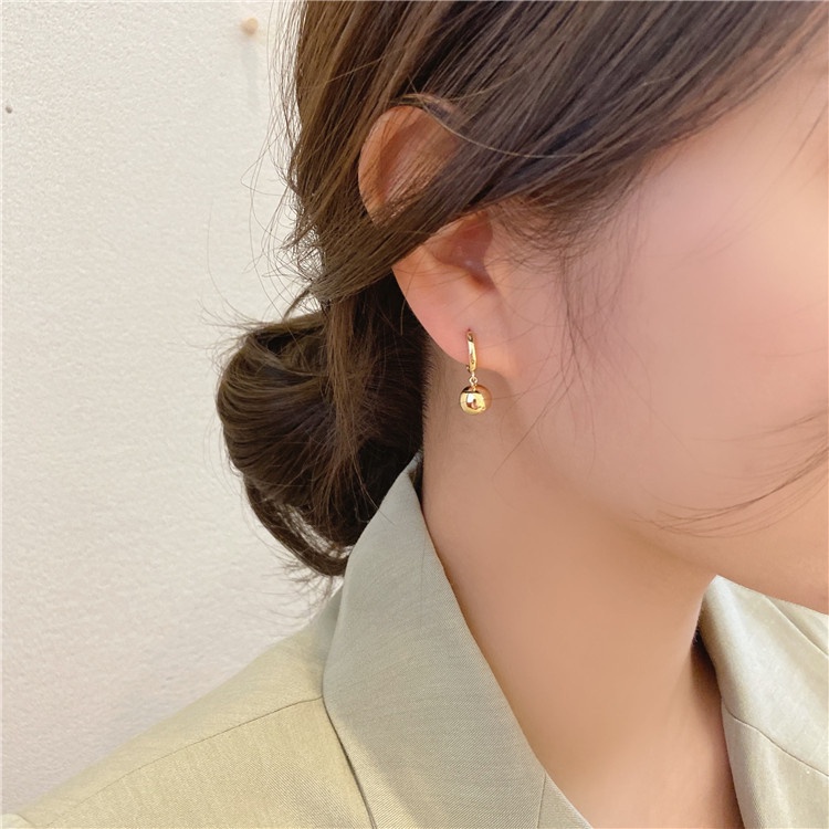 Anting Vintage Golden bead Untuk Wanita Aksesoris Telinga Korea