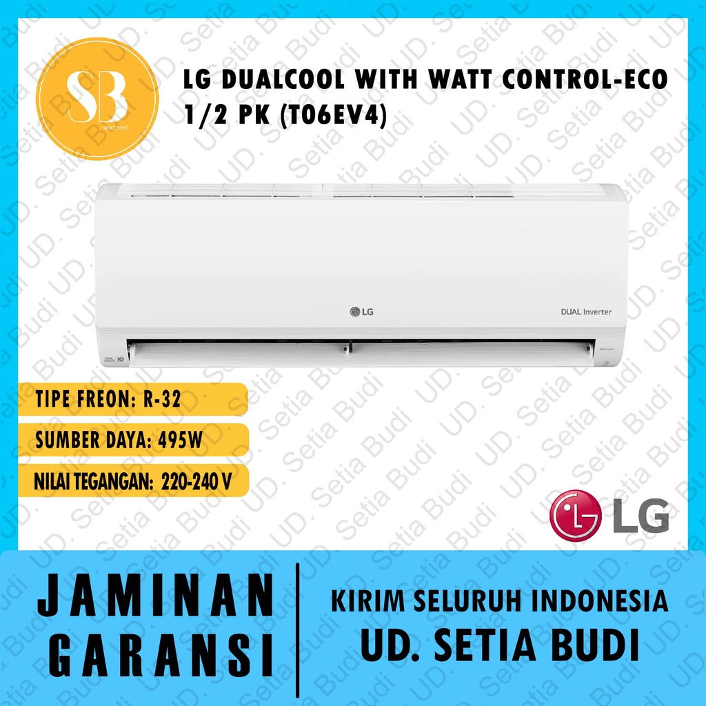 AC Split LG DualCool Inverter T06EV4 1/2 PK 0.5