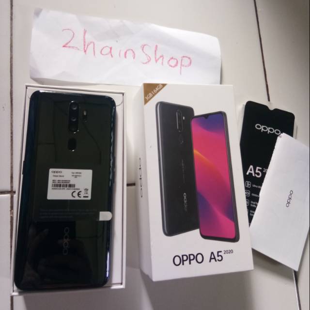 Hp oppo A5 2020 ram 4/128  3 / 64 GB second bekas fullset mulus no minus