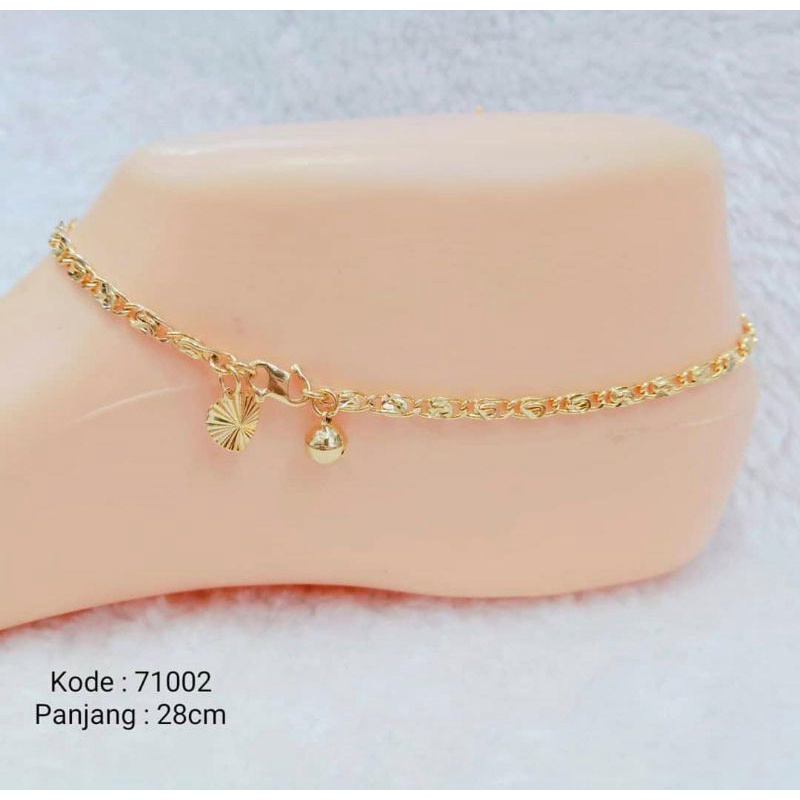 GELANG KAKI BIJI LADA KOMBINASI TITANIUM LAPIS EMAS 18k 74004.17-10.71002