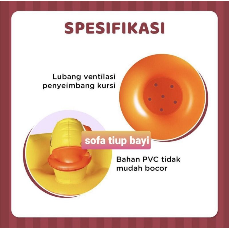 SOFA TIUP / SOFA ANGIN / SOFA BELAJAR DUDUK BAYI BEBEK LUCU 5-24 BULAN