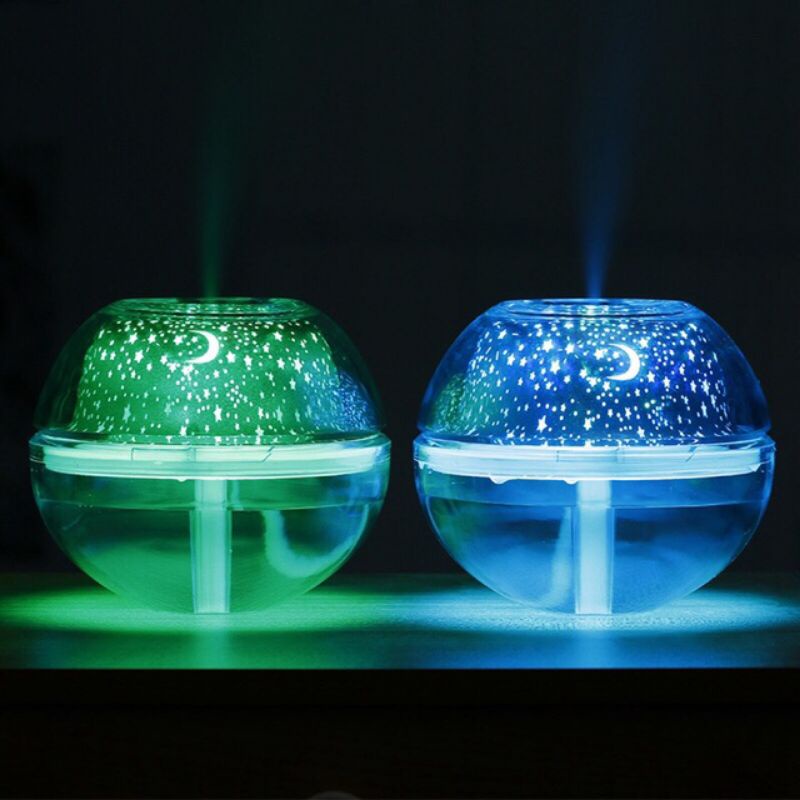 LED Air Purifier, Diffuser & Humidifier 500ml Lampu Proyektor Bintang
