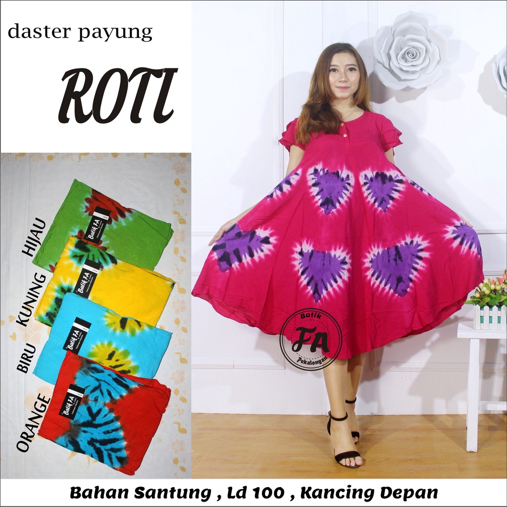 BATIK WANITA DASTER PAYUNG RAYON ( LUMPUR GOLDEN JELLY NATURAL TORAJA MONZA TALAS MACAN ARIEL SHABBY ROTI ZOYA JAWA LOTUS ) KEKINIAN KANCING DEPAN BUSUI BUMIL LENGAN PENDEK MURAH ADEM-DP ROTI