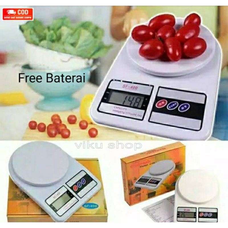 Timbangan Dapur Kue Digital SF400 10kg Kitchen Scale Weight free Baterai