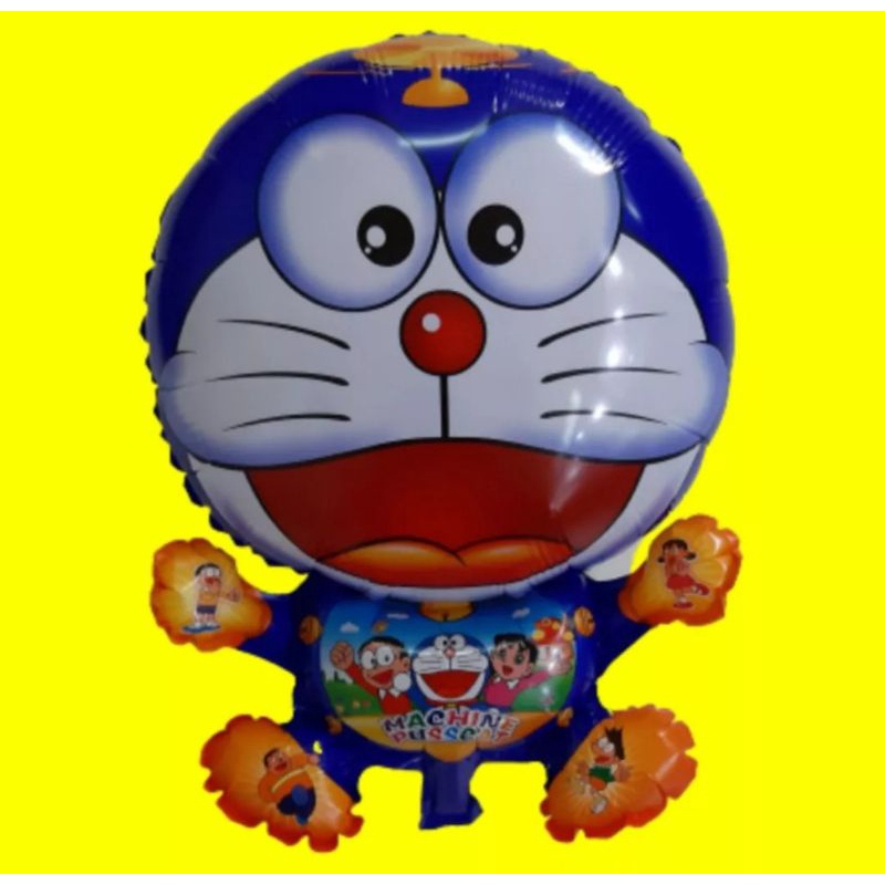 DORAEMON BIRU BALON GAS, BISA TERBANG (BALON KARAKTER BALON FOIL)