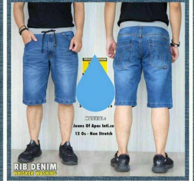 Celana jeans kolor rip pria celana jeans pendek pria jeans pinggang kolor