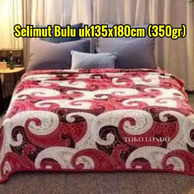 [TERMURAH] SELIMUT DEWASA Selimut Bulu Motif Garis2 Abstrak Bunga2 MMC Uk135x180 HALUS LEMBUT 350gr-Red Batik