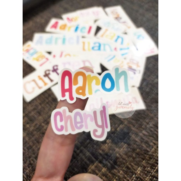 

COLORFUL Sticker Nama Anak Waterproof