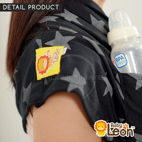 geos Gendongan Bayi Depan Kaos motif Baby Leon TEBAL+ kantong holder gendongan kanguru Hipseat murah