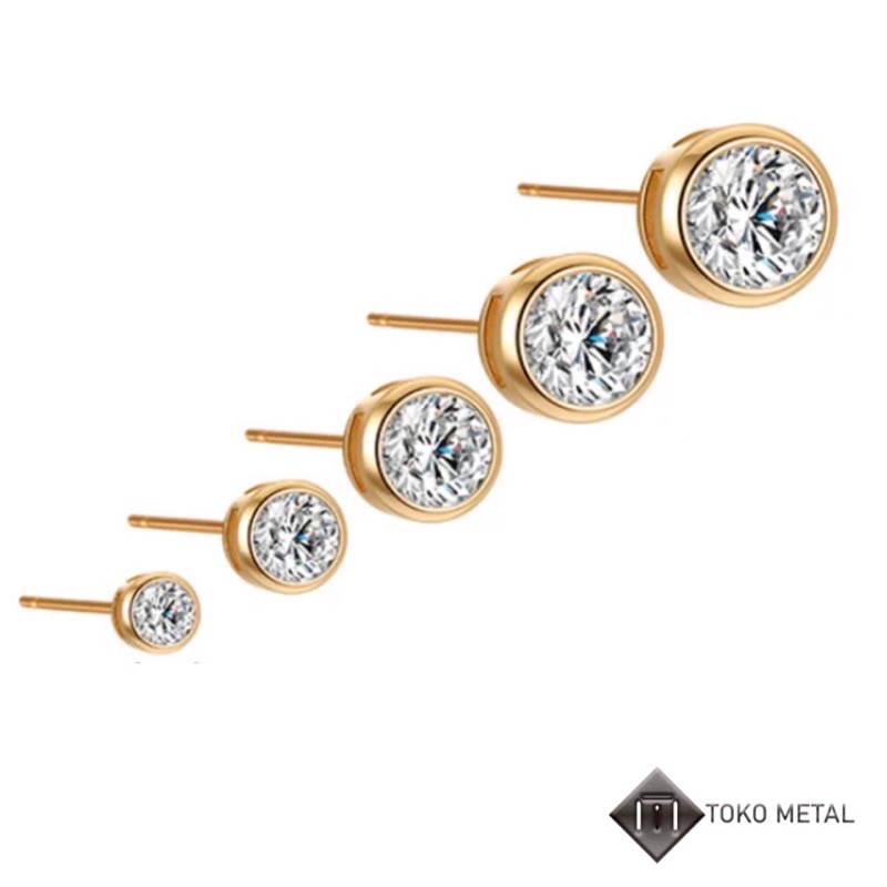 Anting Tusuk Xuping original Mata 1/Mata Burung Silver &amp; Rosegold [ Toko Metal ]