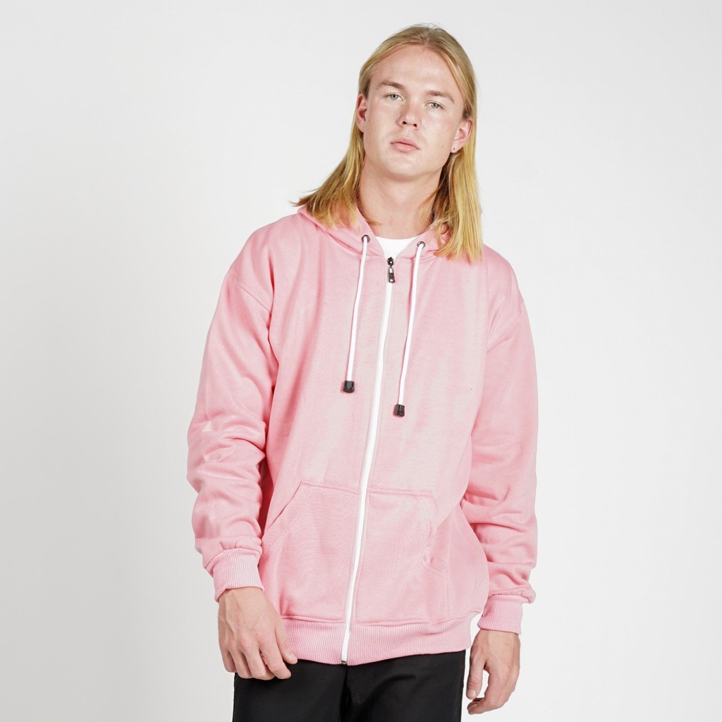 baby pink zip up hoodie