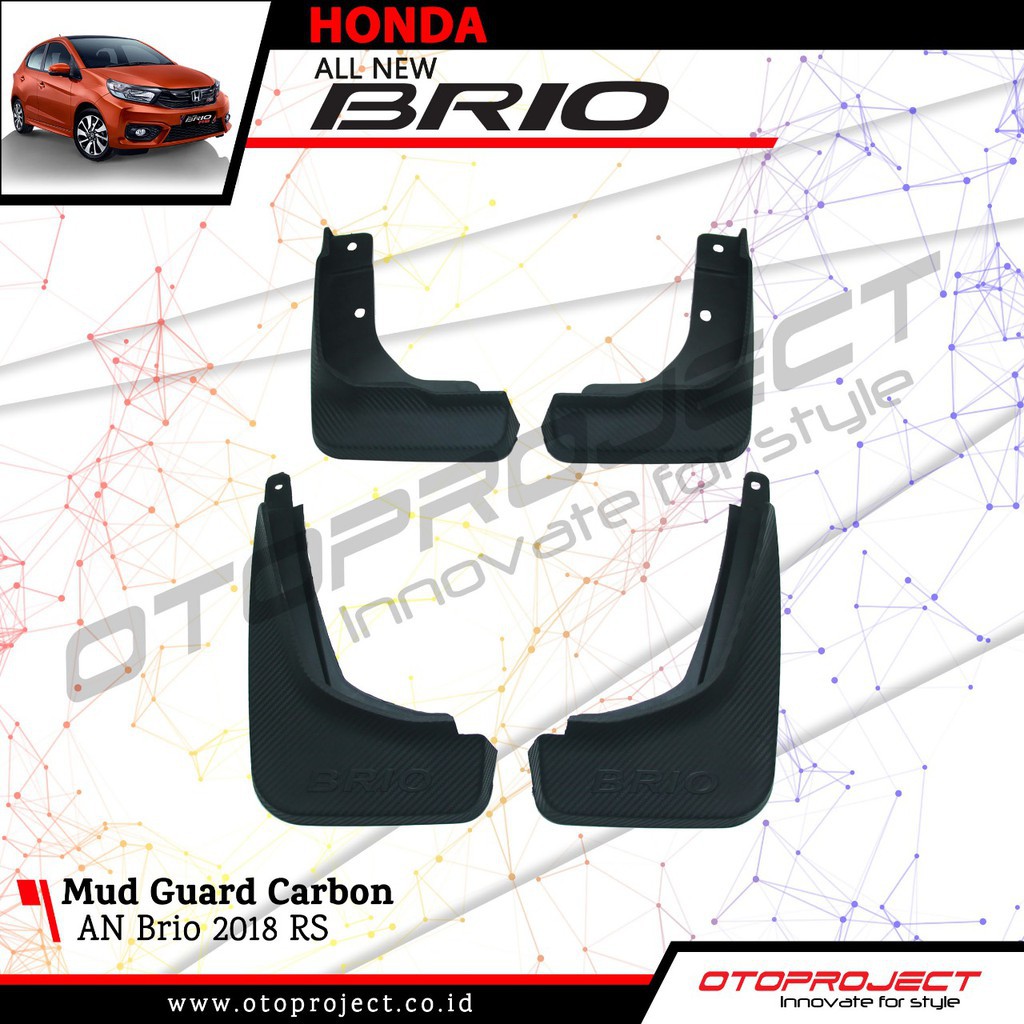 MUD GUARD ALL NEW BRIO SATYA CARBON EMBOS KARPET LUMPUR BRIO 2018 2019- AKSESORIS EKSTERIOR MOBIL -