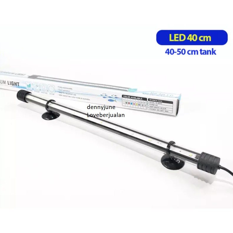 KYOTO T4 40 - Lampu LED Aquarium Celup T4 40 cm warna Putih Biru 40cm