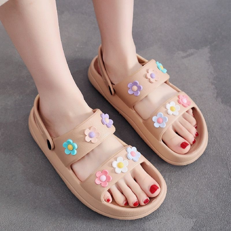 DDS9388 Sandal Rumah Sendal Slop Wanita Fashion Import Flower Ready Jakarta Bisa COD (NO BOX)