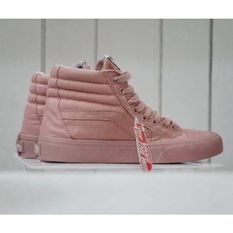 Sepatu Vans sk8-hi all peach salmon pink sepatu wanita shoes sneakers