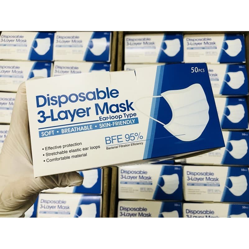 Masker Earloop 3 ply Disposable Mask 3 Layer