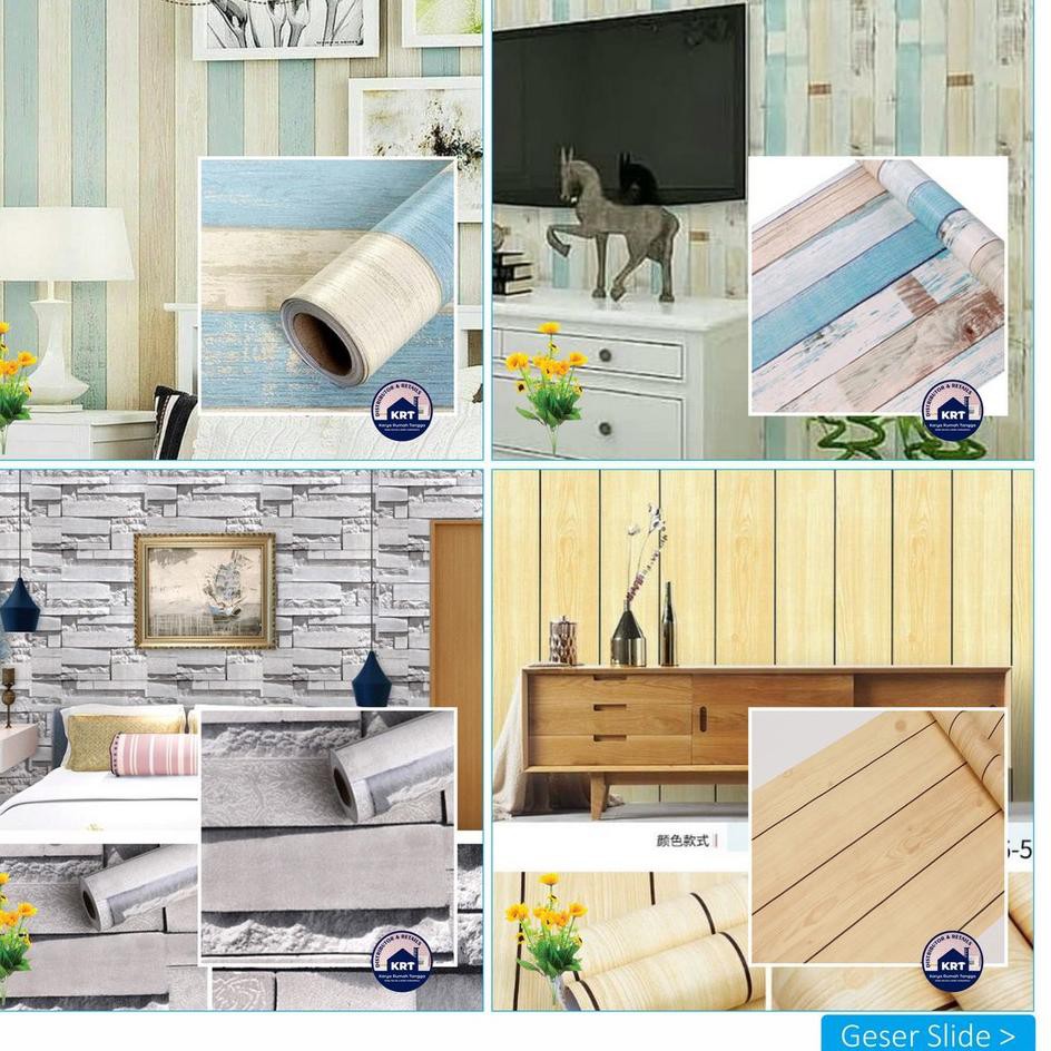 [ A - H ] MOTIF KAYU COLLECTION WALL STICKER DINDING PVC 45CM X 10M Hiasan Tempel Dinding Plafon Ant