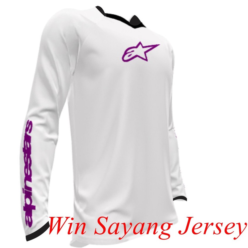 Download Jersey Sepeda Gowes Alpinestar Putih List Ungu | Shopee ...