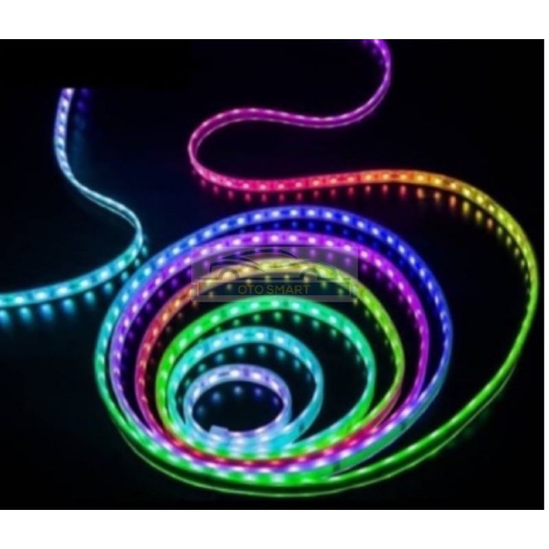 LAMPU STRIP RGB 5050 WARNA WARNI RUNNING NYALA OTOMATIS SET +ADAPTOR 5METER FULL