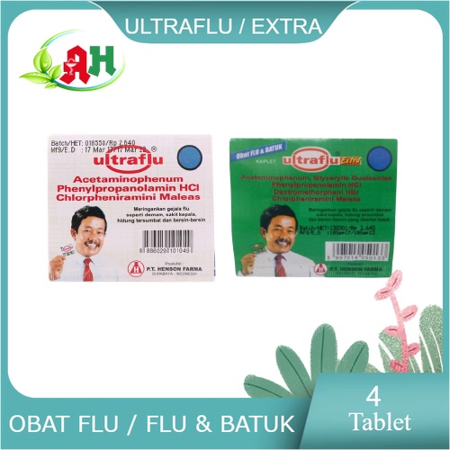 Ultraflu Strip 4 Tablet Ultraflu PE Extra Ekstra Obat Ultra Flu Batuk