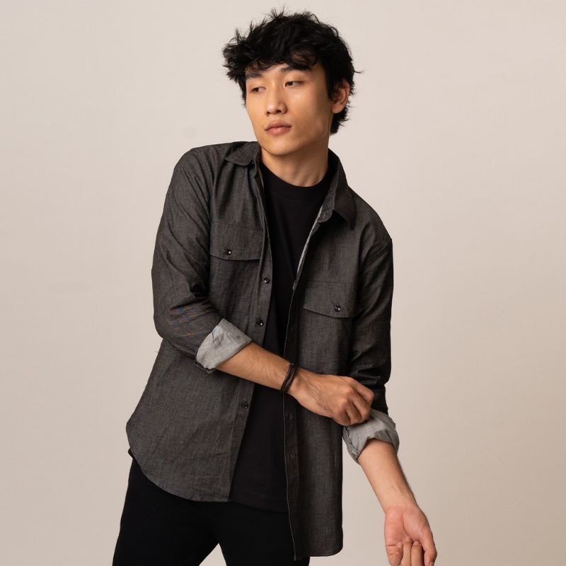 Double Pocket Shirt - Dark Gray Denim ~ SIGNORE
