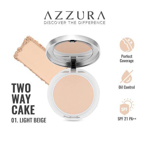 AZZURA TWO WAY CAKE / BEDAK PADAT FOUNDATION SPF 21 / Azzura All Day Matte Finish Two Way Cake Bedak SPF 21 PA+++ 21 Gr