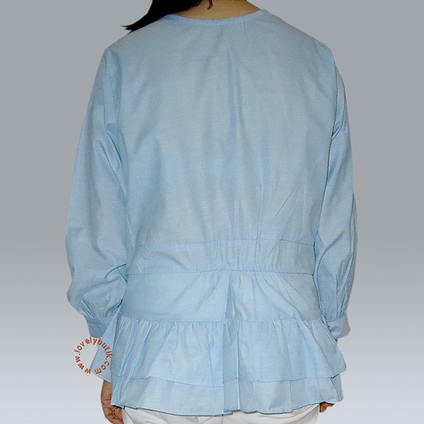 Lovely Nadia Long Sleeves Blouse - Blue