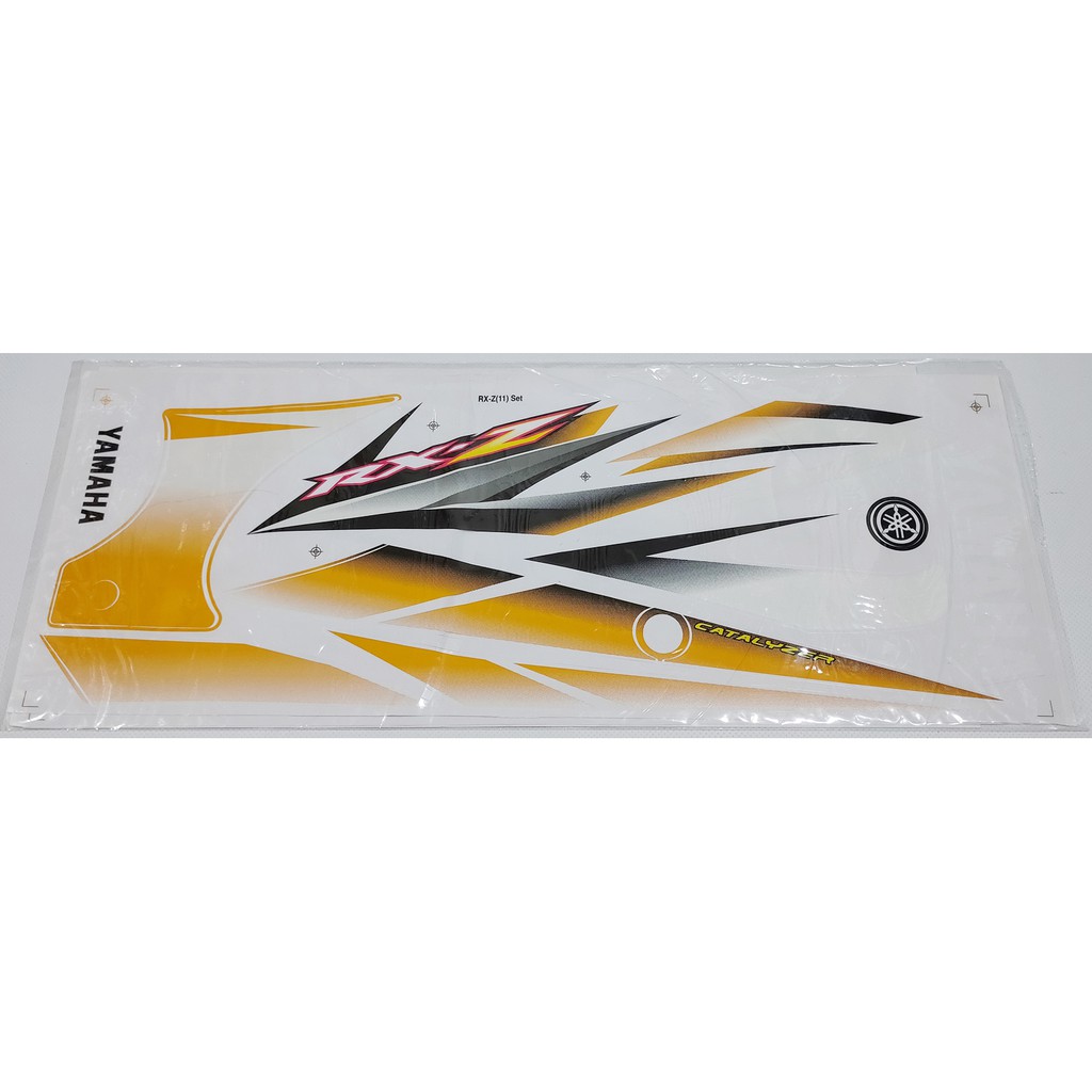 STIKER. STRIPING BODY YAMAHA RXZ BARU. RX Z CATALYZER WARNA KUNING ( RXZ 11 SET YELLOW )