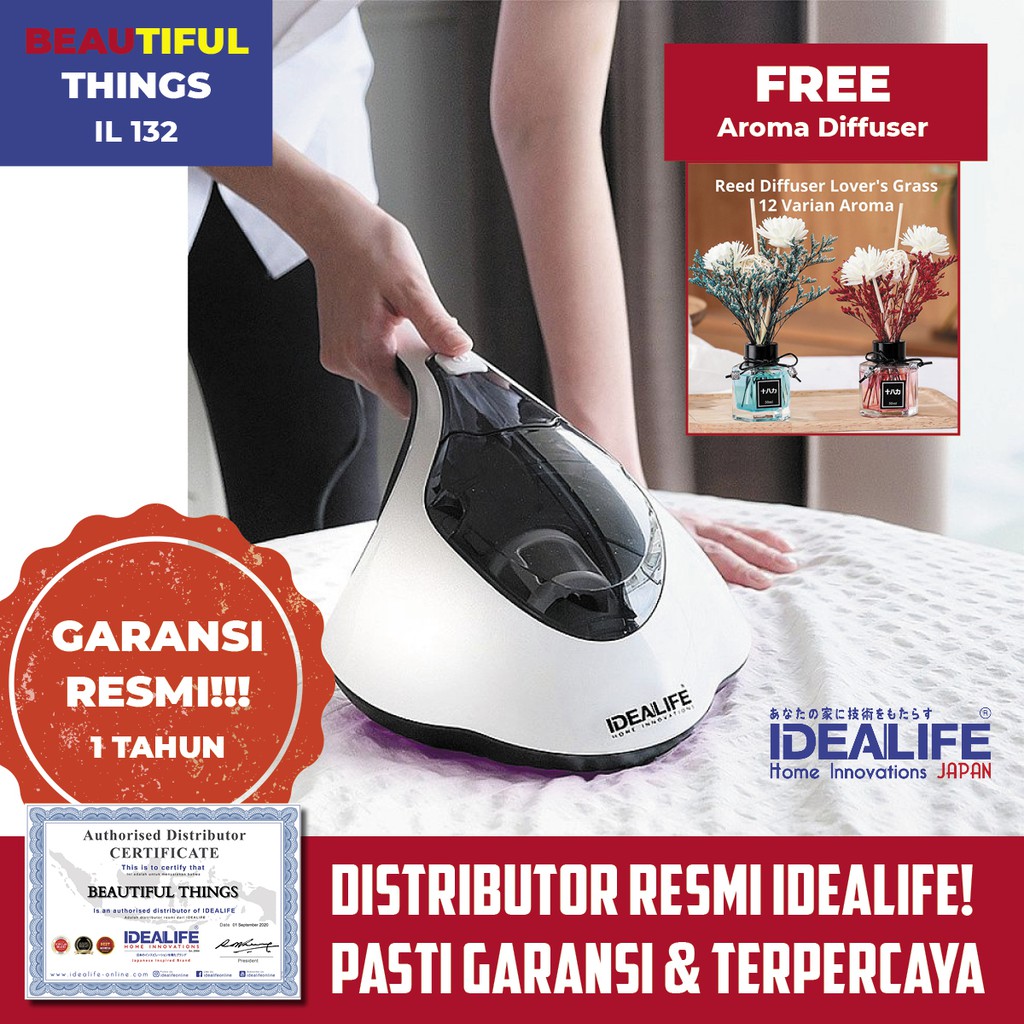 Vacum Vacuum Cleaner Kasur Sofa UV Penyedot Debu Pembunuh Tungau Kutu Kasur Idealife IL132