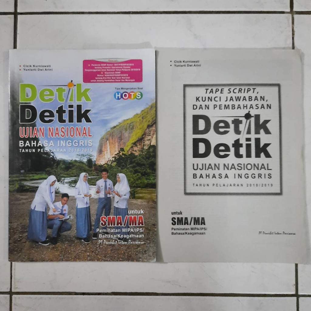 Buku Detik Detik Ujian Nasional Bahasa Indonesia , Inggris , Kimia , Sejarah SMA/MA 2016 2018-BING 2018/19