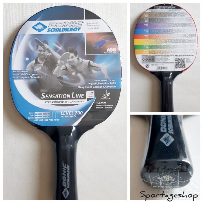 DM Bet Bat Pingpong Tenis Meja DONiC Sensation Line Level 700 ORIGINAL
