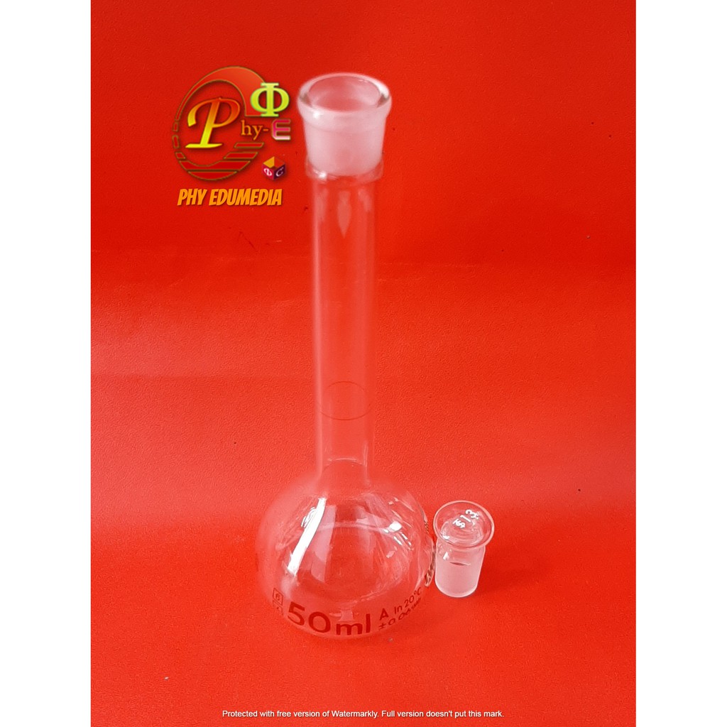 Labu ukur 50ml Iwaki / Volumetric Flask 50ml Iwaki / Labu ukur Glass Stopper Iwaki