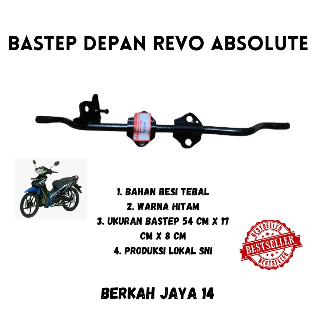 BASTEP DEPAN REVO ABSOLUTE FOOTSTEP PIJAKAN KAKI SEPEDA MOTOR HONDA BAHAN BESI TEBAL WARNA HITAM HARGA MURAH BARANG BERKUALITAS PROMO DISKON TERLARIS