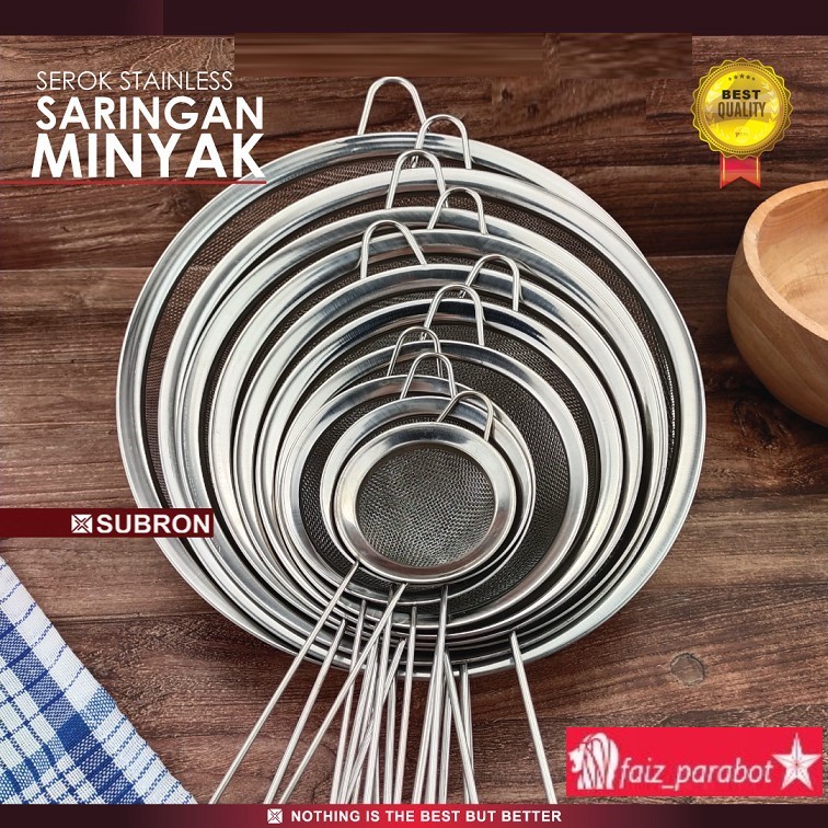 Saringan Stainless / banyak varian ukuran / Saringan Minyak / Saringan Ceko / Serbaguna