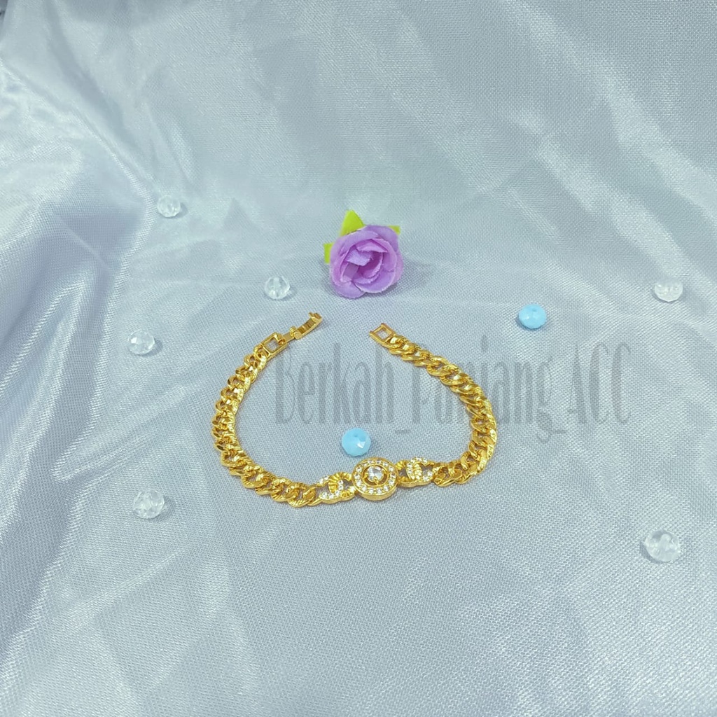 SET DEWASA RANTAI LAMBANG TERMANIS DIAMOND perhiasan super berkelas fashion kore anti karat dan anti luntur