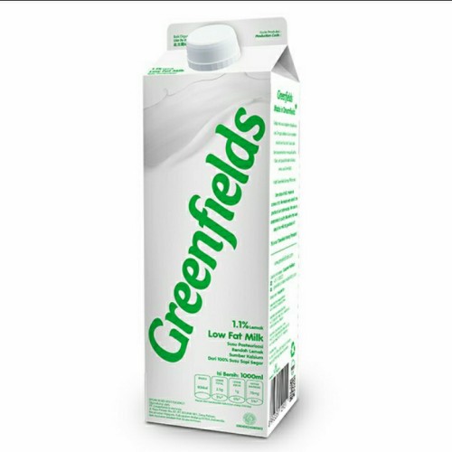 

Susu Pasteurisasi Greenfields Lowfat Milk From 100% Fresh Milk 1000ml